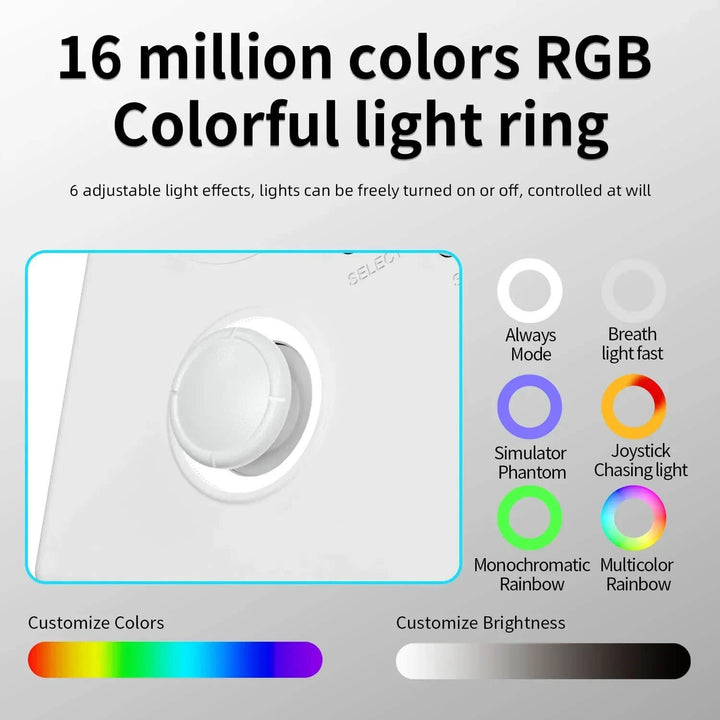 RGB colorful light ring with adjustable light effects on a gray background ANBERNIC RG 40XXV Portable Gaming Device with 300+ Games ANBERNIC RG 40XXV 4.0-inch IPS Display Retro Portable Gaming Device Video Player Linux 5G WIFI Bluetooth 256G Over 300 PSP Games Present