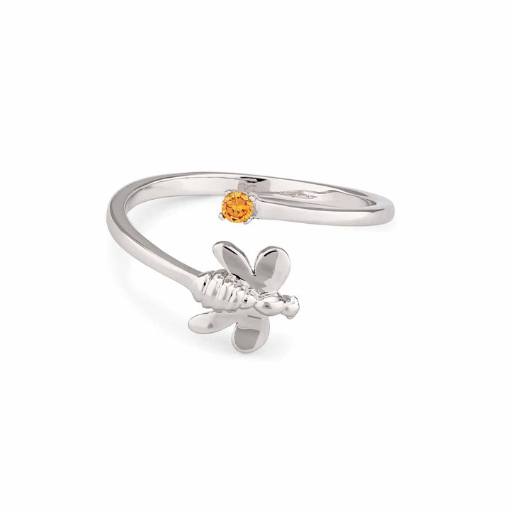 Stylish Bee Wrap Ring with Gem for Animal Lovers - Wearing Felicity Bee-Wrap-Ring-With-Gem Wear Felicity