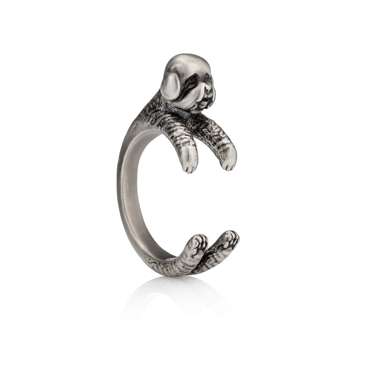 Stylish Bichon Frise Wrap Ring for Dog Lovers - Wearing Felicity Bichon-Frise-Wrap-Ring-01 Wear Felicity