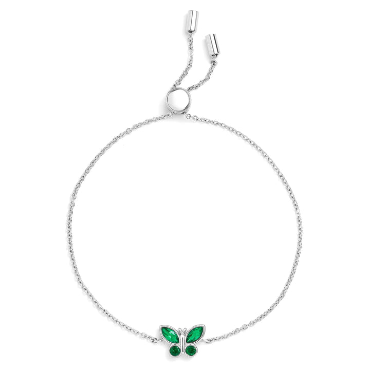 Charming Birthstone Butterfly Bracelet for Any Occasion - Wearing Felicity Birthstone-Butterfly-Bracelet-Emerald Wear Felicity