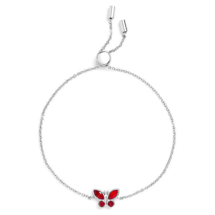 Charming Birthstone Butterfly Bracelet for Any Occasion - Wearing Felicity Birthstone-Butterfly-Bracelet-Garnet Wear Felicity
