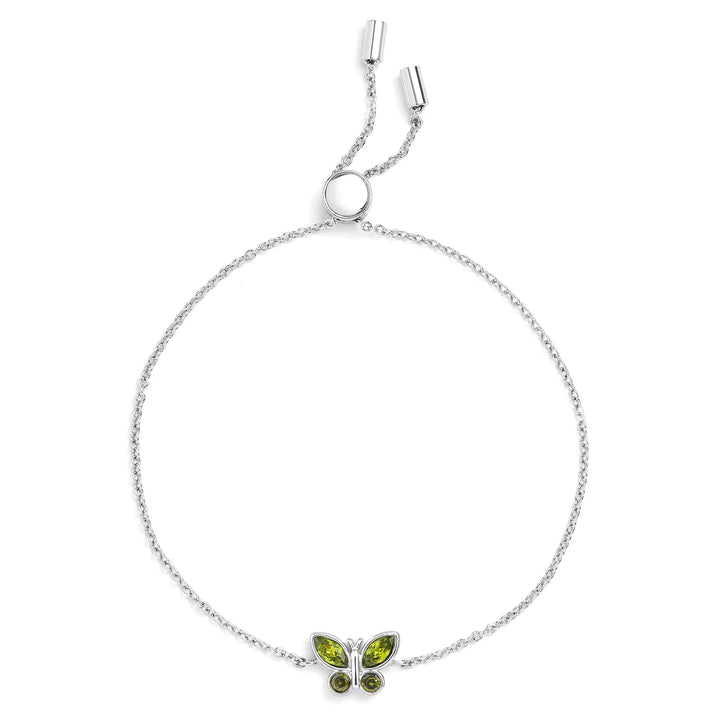 Charming Birthstone Butterfly Bracelet for Any Occasion - Wearing Felicity Birthstone-Butterfly-Bracelet-Peridot Wear Felicity
