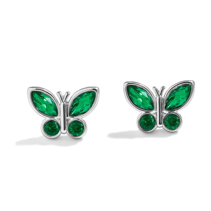 Stylish Birthstone Butterfly Earrings for Every Occasion - Wearing Felicity Birthstone-Butterfly-Earring-Emerald