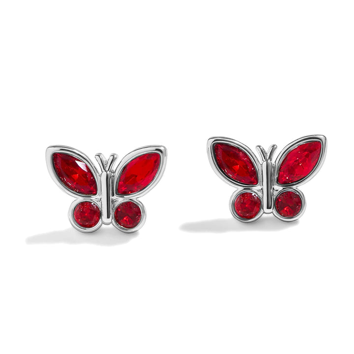 Stylish Birthstone Butterfly Earrings for Every Occasion - Wearing Felicity Birthstone-Butterfly-Earring-Garnet