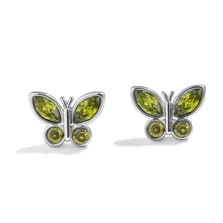 Stylish Birthstone Butterfly Earrings for Every Occasion - Wearing Felicity Birthstone-Butterfly-Earring-Peridot