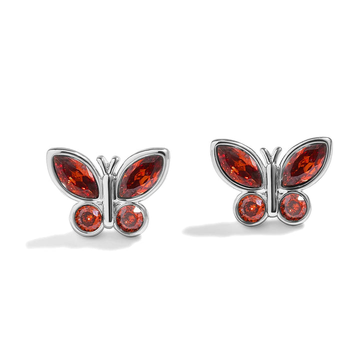 Stylish Birthstone Butterfly Earrings for Every Occasion - Wearing Felicity Birthstone-Butterfly-Earring-Ruby