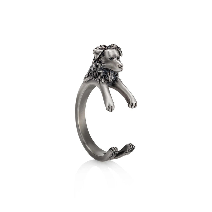 Stylish Border Collie Wrap Ring for Dog Lovers - Wearing Felicity Border-Collie-Wrap-Ring-01 Wear Felicity