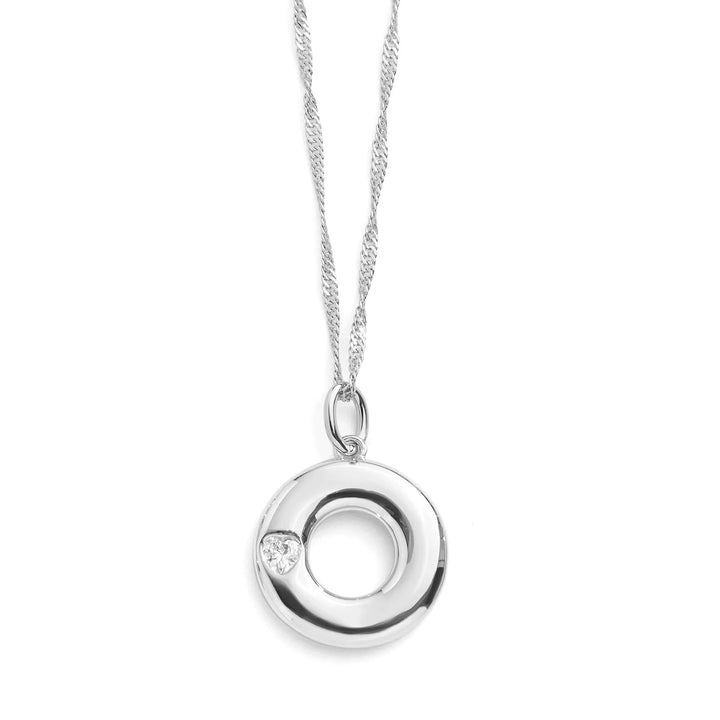 Personalized Bubble Letter Initial Necklace - Wearing Felicity Bubble-Letter-Initial-Necklace-Silver-O Wear Felicity
