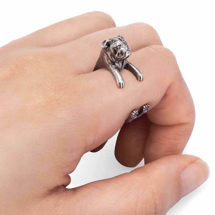 Stylish Bulldog Wrap Ring for Animal Lovers - Wearing Felicity Bulldog-Wrap-Ring-02_54dc6830-f703-4c38-86af-0bbe4f97722f Wear Felicity