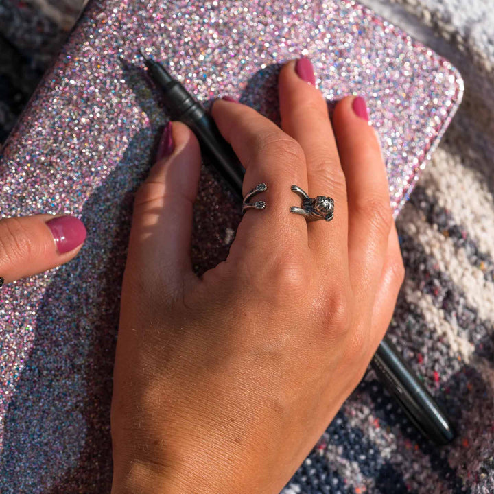 Stylish Bulldog Wrap Ring for Animal Lovers - Wearing Felicity Bulldog-Wrap-Ring-03_b3c0f60d-94d4-4da5-a8b6-a95ae6aae970 Wear Felicity