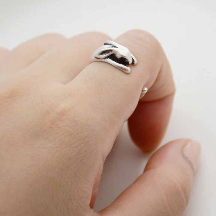 Stylish Bunny Wrap Ring for Animal Lovers - Wearing Felicity Bunny-Wrap-Ring-02 Wear Felicity
