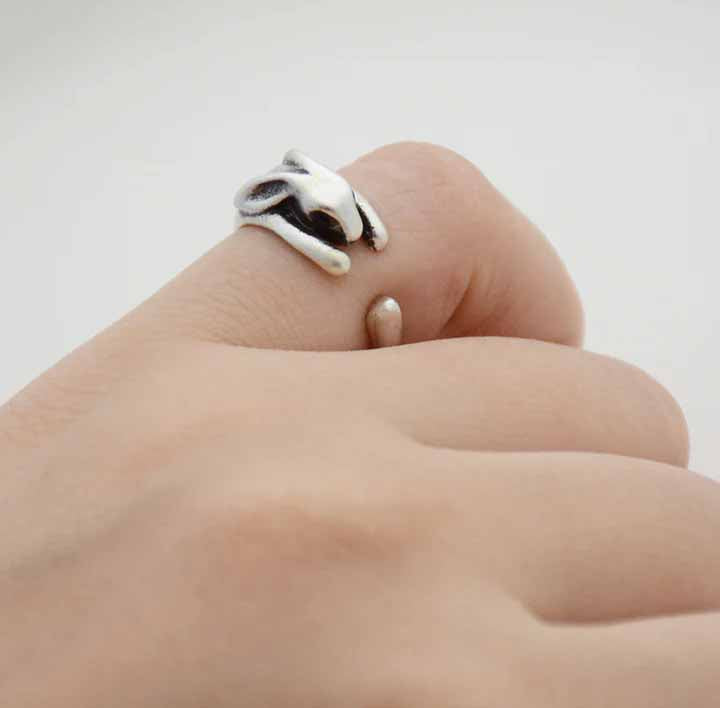 Stylish Bunny Wrap Ring for Animal Lovers - Wearing Felicity Bunny-Wrap-Ring-04 Wear Felicity