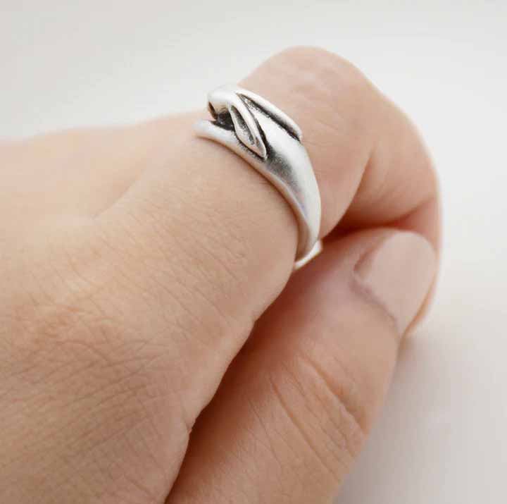 Stylish Bunny Wrap Ring for Animal Lovers - Wearing Felicity Bunny-Wrap-Ring-05 Wear Felicity