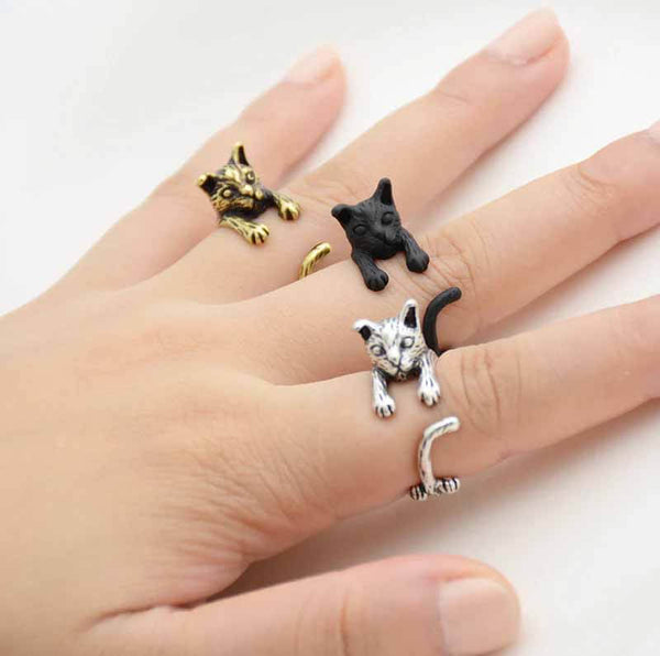Stylish Cat Wrap Ring - Perfect Gift for Cat Lovers - Wearing Felicity Cat-Wrap-Ring-01 Wear Felicity