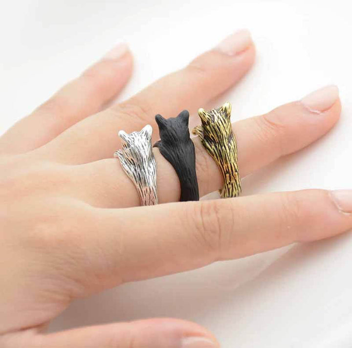 Stylish Cat Wrap Ring - Perfect Gift for Cat Lovers - Wearing Felicity Cat-Wrap-Ring-02 Wear Felicity