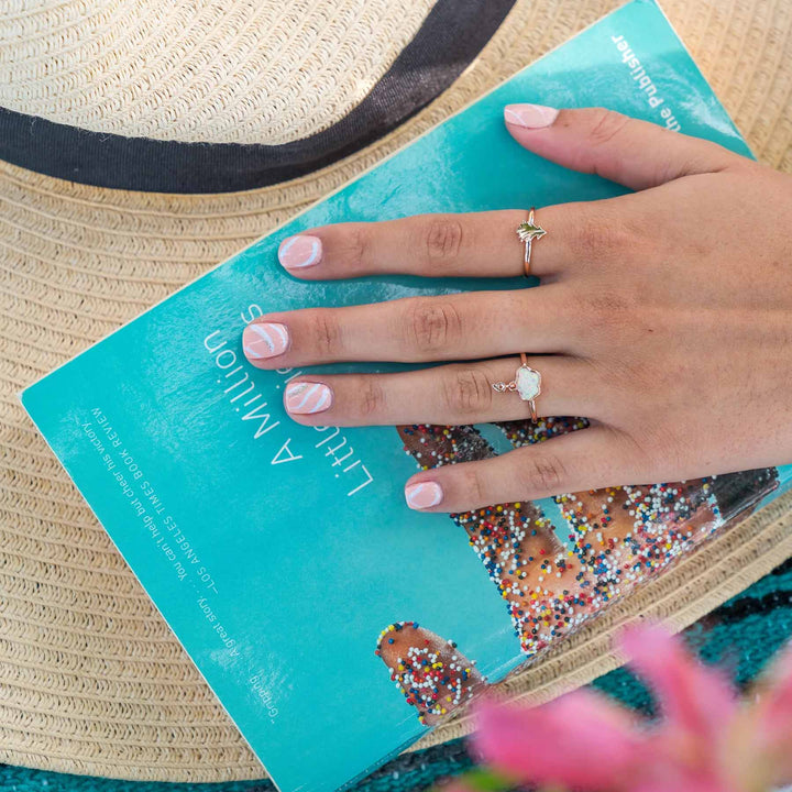 Buy Stylish Cloud 9 Rings in Silver & Rose Gold - Wearing Felicity Cloud-9-Ring-01 Wear Felicity