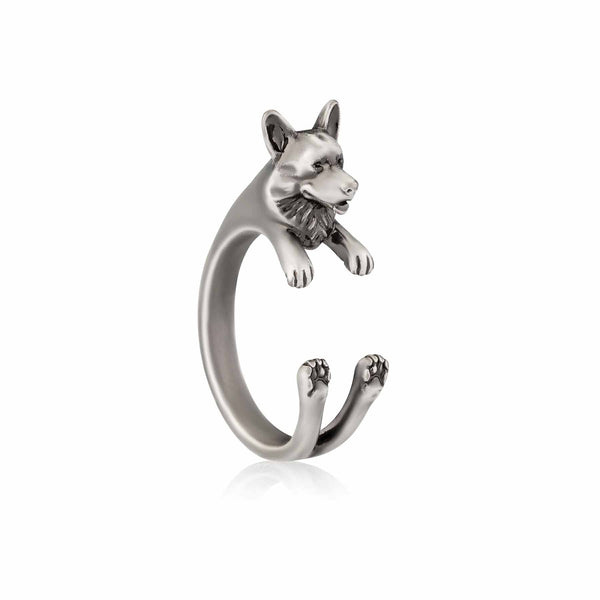 Corgi Wrap Ring – Stylish Jewelry for Dog Lovers - Wearing Felicity Corgi-Wrap-Ring-01 Wear Felicity