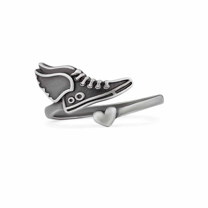 Stylish Cross Country Wrap Ring for Sport Lovers - Wearing Felicity Cross-Country-Wrap-Ring-Antique-Silver Wear Felicity