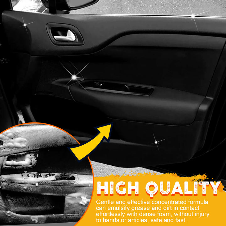 Car interior with a focus on cleaning solution application, highlighting high-quality cleaning effectiveness. EELHOE Foam Cleaner for Car Interiors & Upholstery EELHOE Foam Cleaner for Car Steering Wheels, Leather Upholstery Cleaning Supplies, and a Versatile Interior Cleaning Solution for Removing Contaminants
