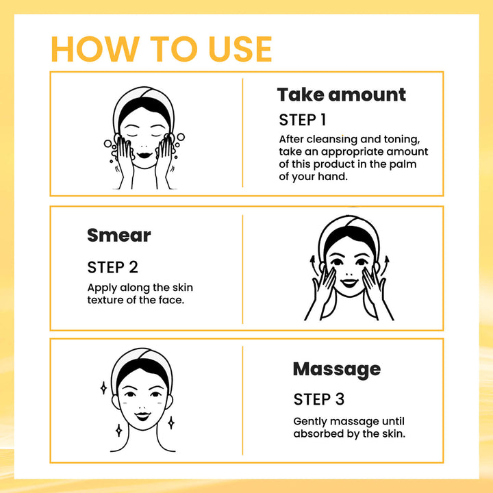 Instructions on how to use a skincare product with step-by-step illustrations and text. EELHOE Ginseng Essence: Moisturizing Eye Serum EELHOE Ginseng Essence Facial Skin Hydration Serum for the Eye Region Enhancing Softness and Revitalizing Properties