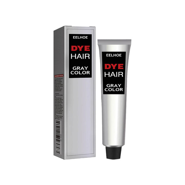 Eelhoe hair dye for gray color with packaging on a white background EELHOE Gray Hair Styling Cream for Seniors EELHOE Hair Styling Product for Seniors Gray Hair Styling Item Popular Hair Cream Simple to Tint Hair Maintenance Durable Soft without Harming Hair