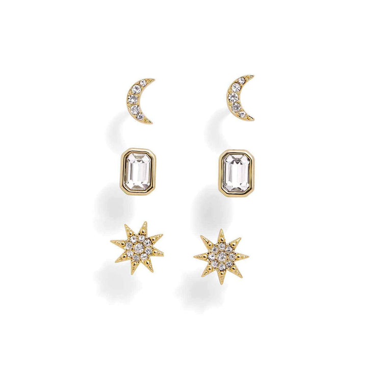 Stylish Earring Trio Set - Perfect Jewelry Gift - Wearing Felicity Earring-Trio-Gold-Aurora Wear Felicity