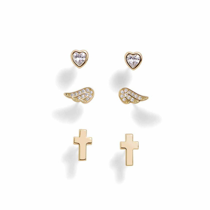 Stylish Earring Trio Set - Perfect Jewelry Gift - Wearing Felicity Earring-Trio-Gold-Grace Wear Felicity