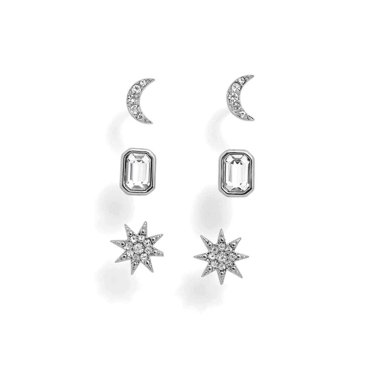 Stylish Earring Trio Set - Perfect Jewelry Gift - Wearing Felicity Earring-Trio-Silver-Aurora Wear Felicity