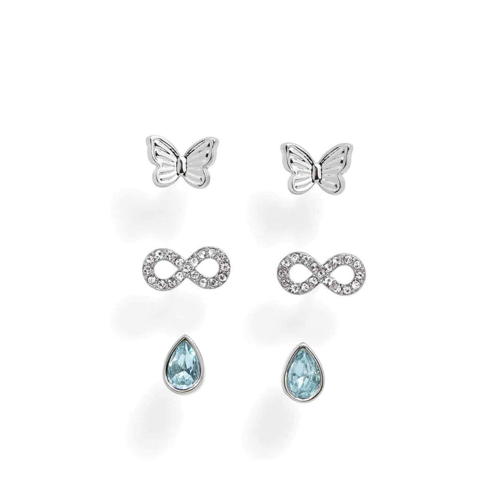 Stylish Earring Trio Set - Perfect Jewelry Gift - Wearing Felicity Earring-Trio-Silver-Hope Wear Felicity