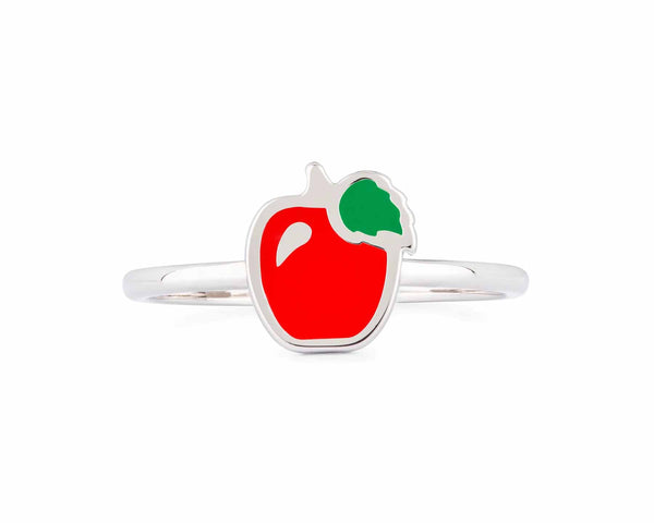 Stylish Enamel Apple Ring for Trendy Accessory Lovers - Wearing Felicity Enamel-Apple-Ring-01 Wear Felicity