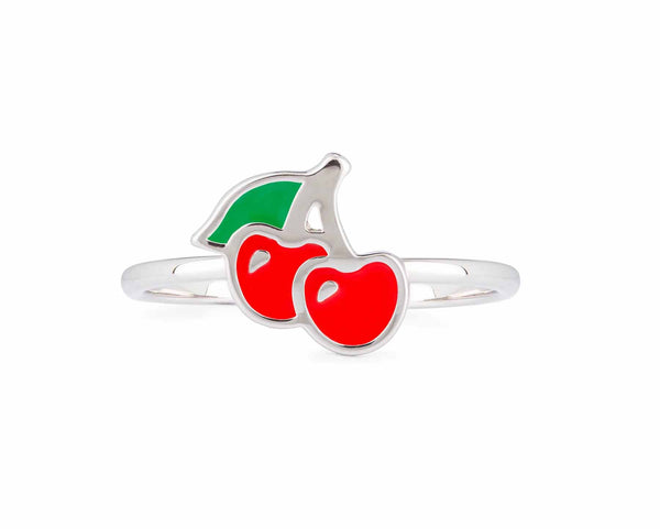Stylish Enamel Cherry Ring - Handcrafted Jewelry - Wearing Felicity Enamel-Cherry-Ring-01 Wear Felicity