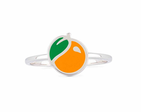 Stylish Enamel Orange Ring - Trendy Jewelry for You - Wearing Felicity Enamel-Orange-Ring-01 Wear Felicity