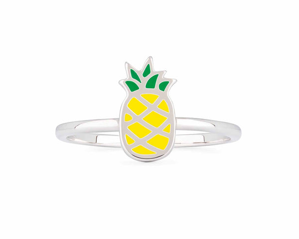 Stylish Enamel Pineapple Ring for Trendy Women - Wearing Felicity Enamel-Pineapple-Ring-01 Wear Felicity