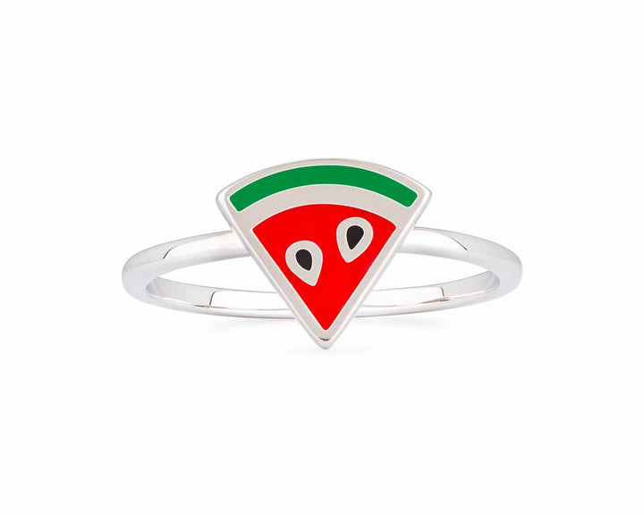 Stylish Enamel Watermelon Ring - Trendy Jewelry - Wearing Felicity Enamel-Watermelon-Ring-01 Wear Felicity