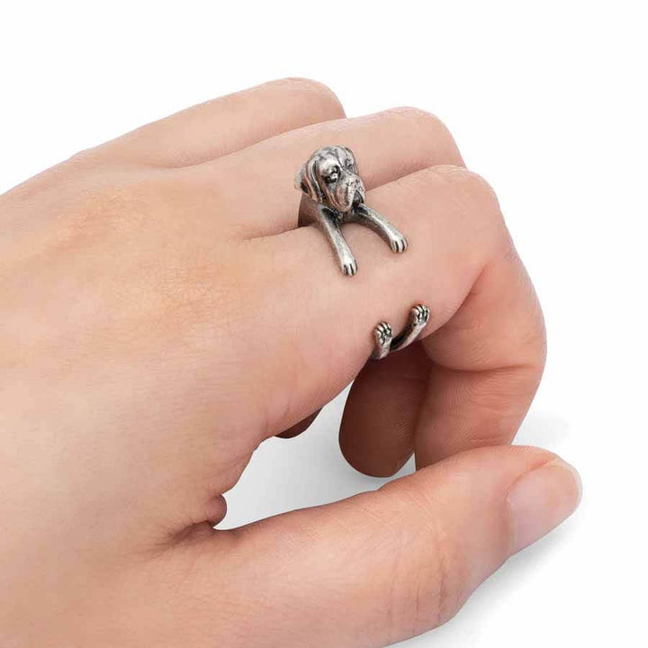 Stylish English Mastiff Wrap Ring for Dog Lovers - Wearing Felicity English-Mastiff-Wrap-Ring-02 Wear Felicity