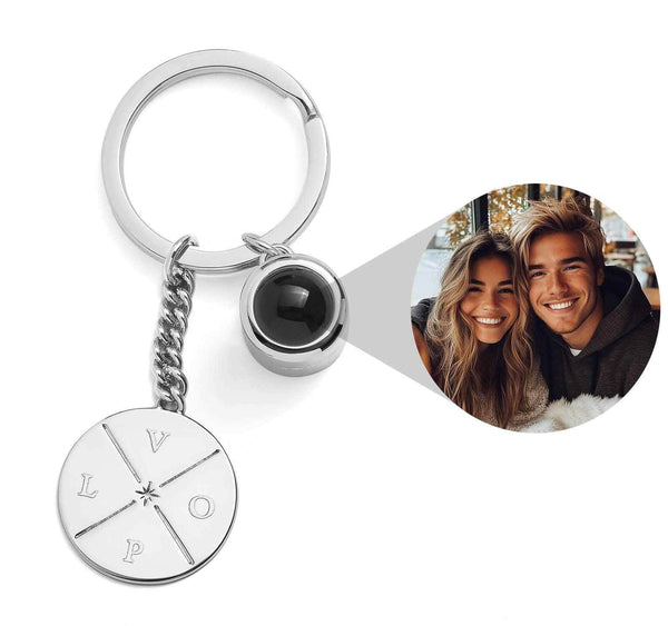 Personalized Engravable Circle Photo Keychain - Wearing Felicity Engravable-Circle-Photo-Keychain-01 Wear Felicity
