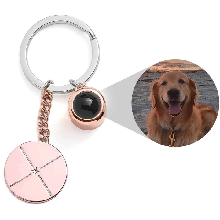 Personalized Engravable Circle Photo Keychain - Wearing Felicity Engravable-Circle-Photo-Keychain-Rose-Gold Wear Felicity