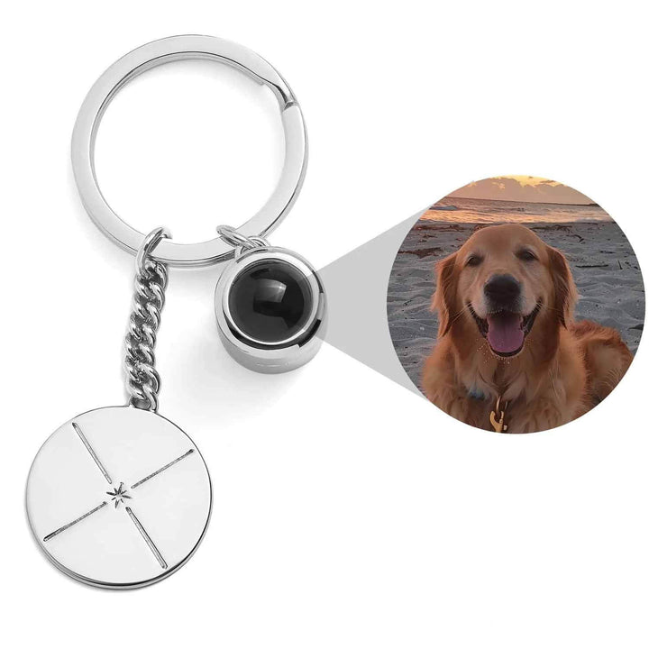Personalized Engravable Circle Photo Keychain - Wearing Felicity Engravable-Circle-Photo-Keychain-Silver Wear Felicity
