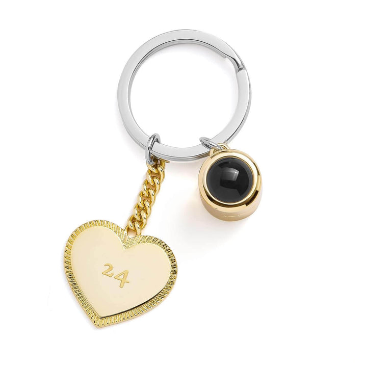Personalized Engravable Heart Photo Keychain - Wearing Felicity Engravable-Heart-Photo-Keychain-02 Wear Felicity