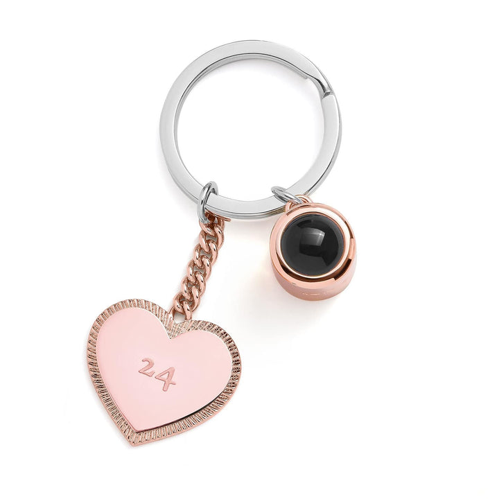 Personalized Engravable Heart Photo Keychain - Wearing Felicity Engravable-Heart-Photo-Keychain-03 Wear Felicity
