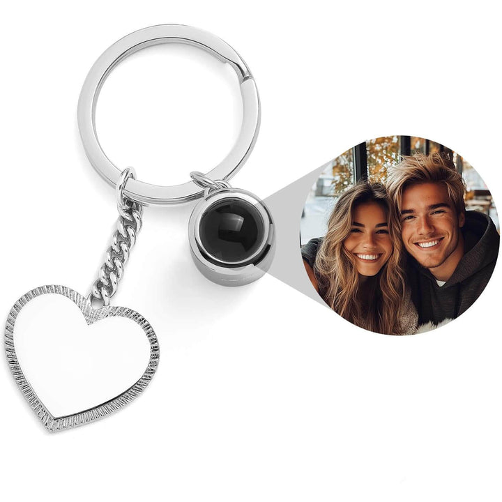 Personalized Engravable Heart Photo Keychain - Wearing Felicity Engravable-Heart-Photo-Keychain-Silver Wear Felicity