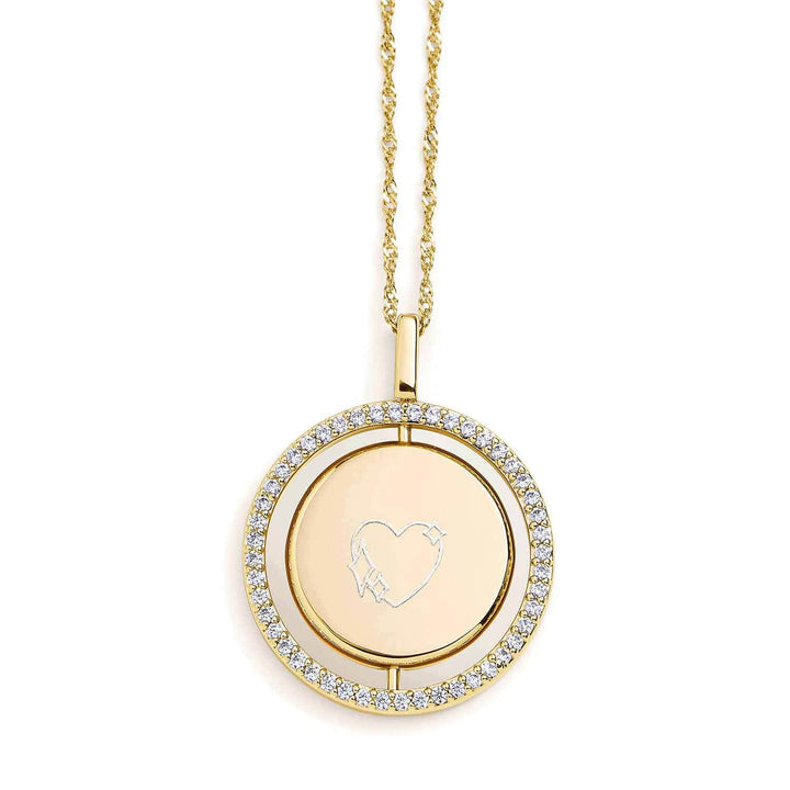 Personalized Engravable Spin Necklace - Wearing Felicity Engravable-Spin-Necklace-04 Wear Felicity
