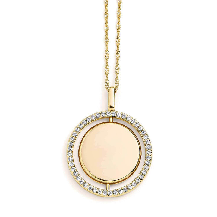 Personalized Engravable Spin Necklace - Wearing Felicity Engravable-Spin-Necklace-Gold Wear Felicity
