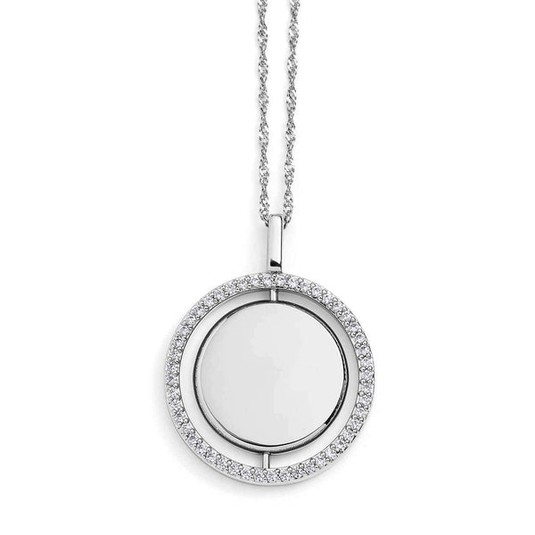 Personalized Engravable Spin Necklace - Wearing Felicity Engravable-Spin-Necklace-Silver Wear Felicity