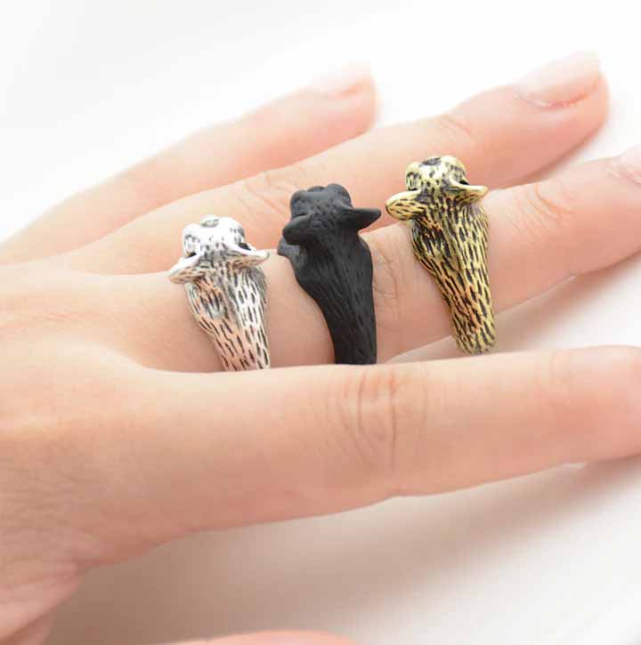 Stylish French Bull Dog Wrap Ring for Pet Lovers - Wearing Felicity French-Bull-Dog-Wrap-Ring-02 Wear Felicity