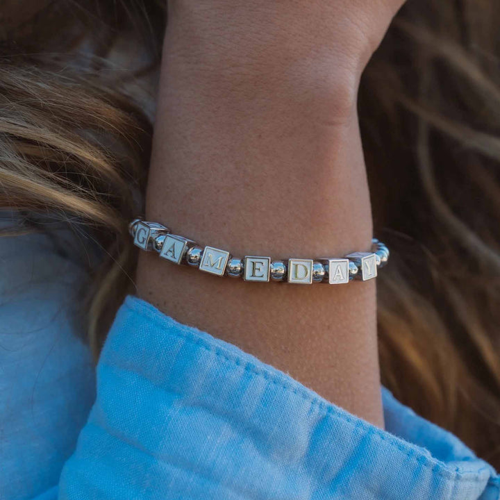 Game Day Beaded Stretch Bracelet for Sports Fans - Wearing Felicity Game-Day-Beaded-Stretch-Bracelet-02 Wear Felicity