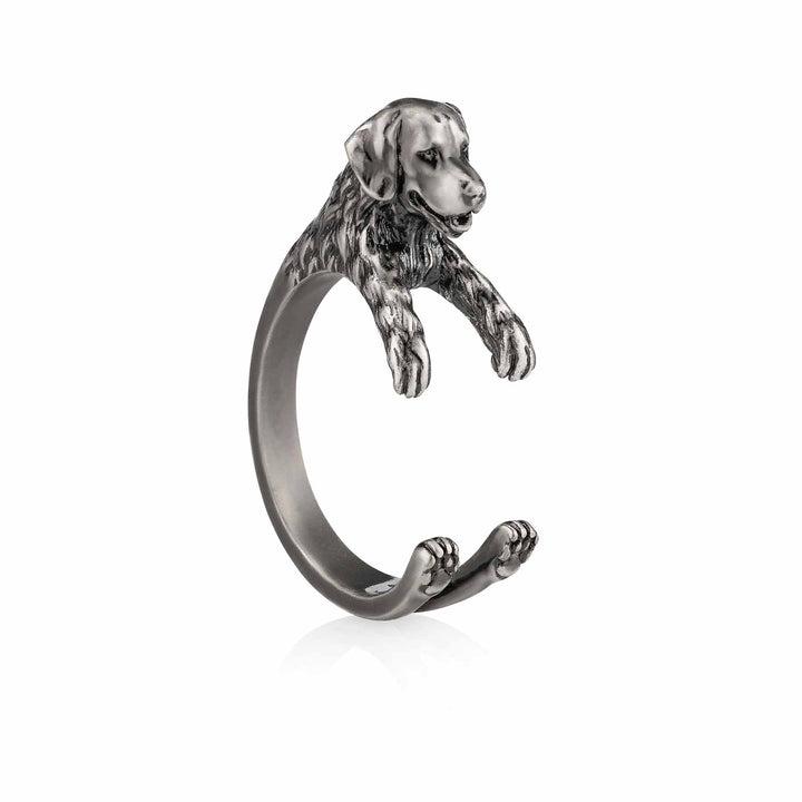 Stylish Golden Retriever Wrap Ring for Dog Lovers - Wearing Felicity Golden-Retriever-Wrap-Ring-Silver Wear Felicity