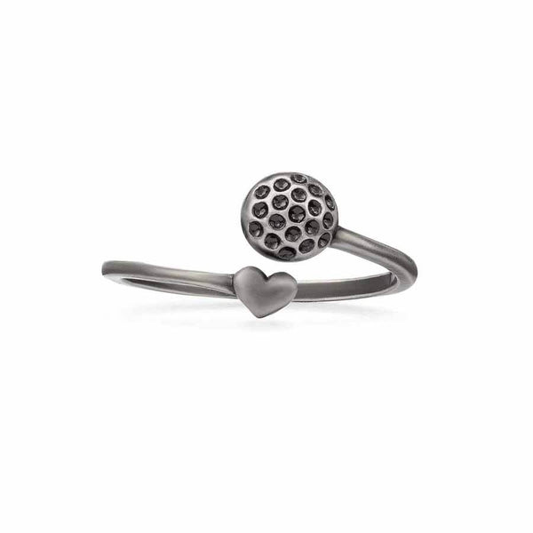 Stylish Golf Ball Wrap Ring for Sports Lovers - Wearing Felicity Golf-Ball-Wrap-Ring-Antique-Silver Wear Felicity