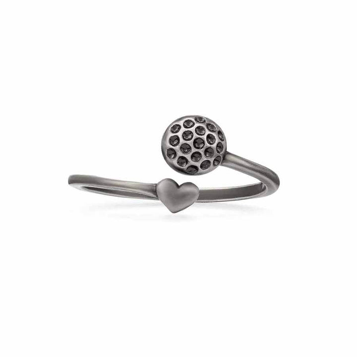 Stylish Golf Ball Wrap Ring for Sports Lovers - Wearing Felicity Golf-Ball-Wrap-Ring-Antique-Silver Wear Felicity
