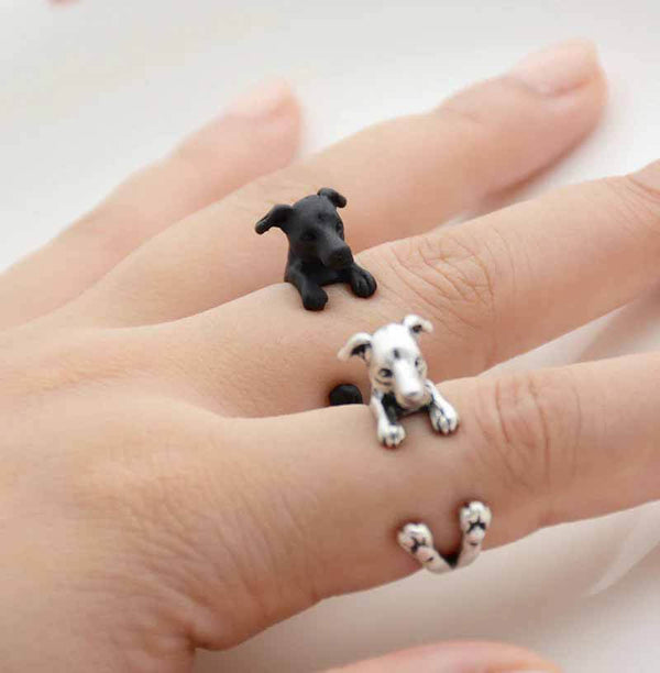Stylish Greyhound Wrap Ring for Animal Lovers - Wearing Felicity Greyhound-Wrap-Ring-01 Wear Felicity